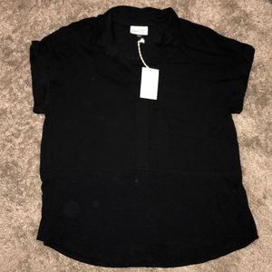 Black cuffed sleeve shirt
